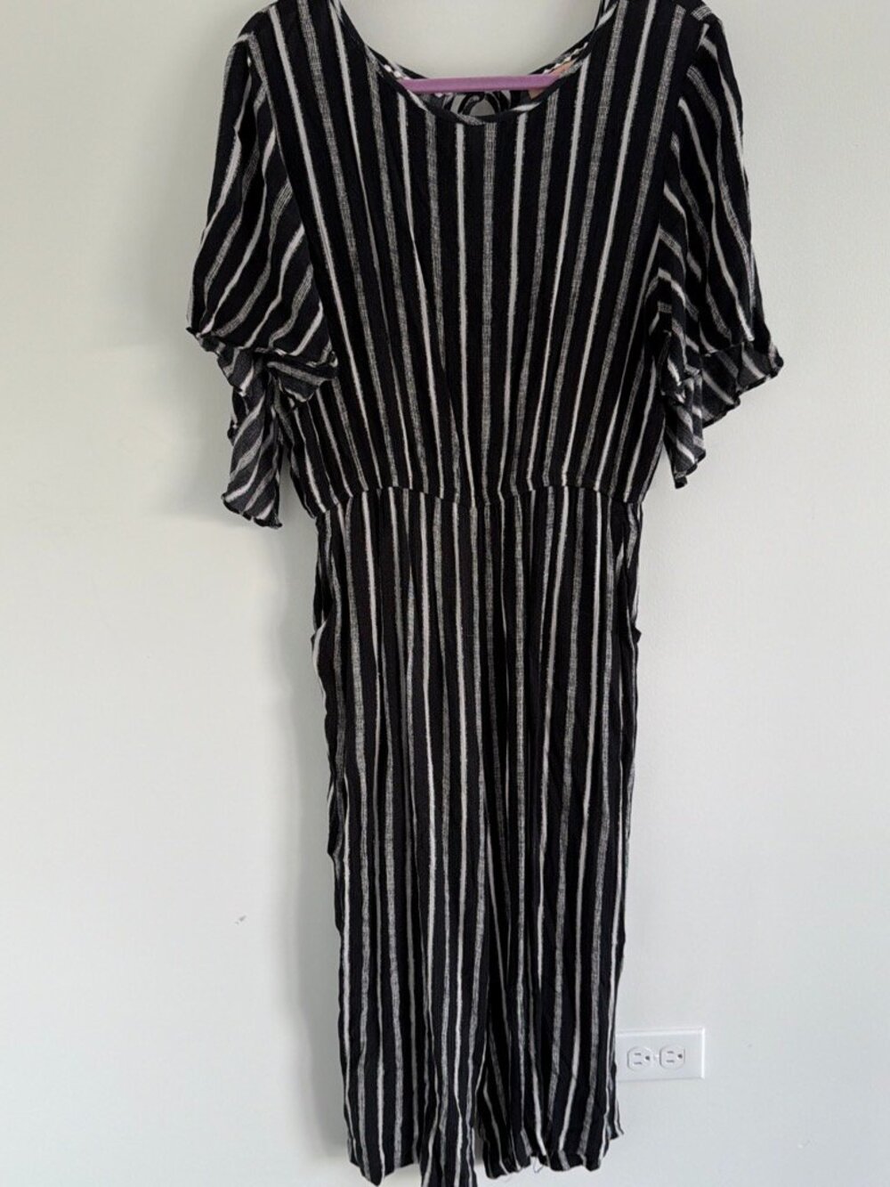Gibson Latimer Striped Wide Leg Jumpsuit Size L